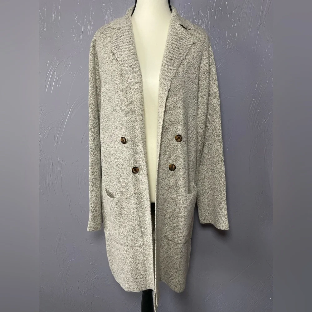 Staccato Women's Size Large Long Knit Open Front Cardigan - Picture 4 of 10